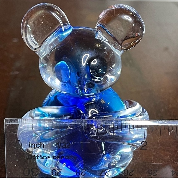 Art Glass Paperweight Collectible Hand Blown Blue Koala Bear - Picture 7 of 9